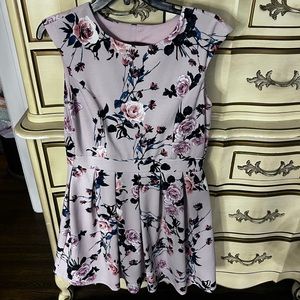 Emerald Sundae Pink Floral Cocktail Dress in Medium
